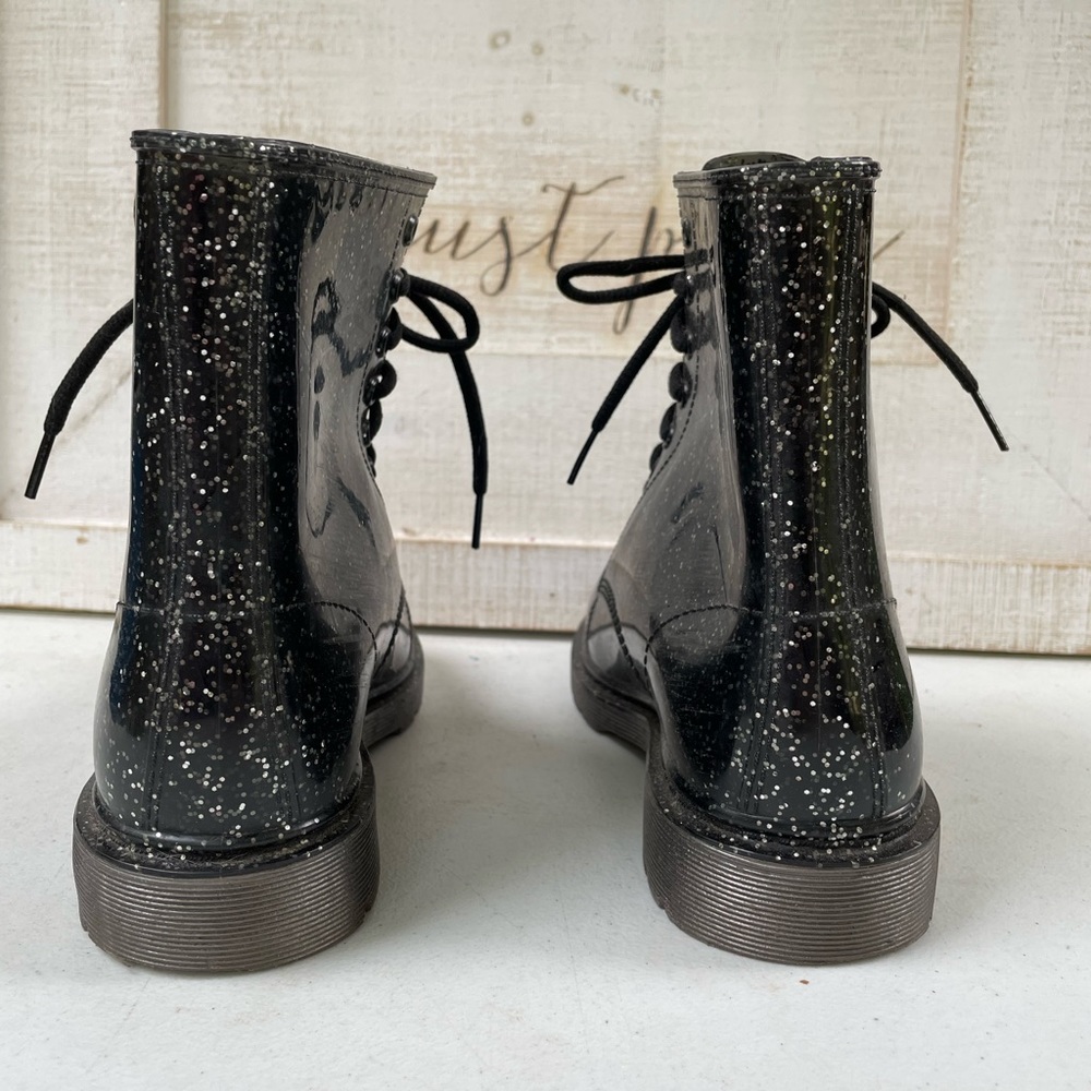 Black Glitter Boots - Picture 5 of 8